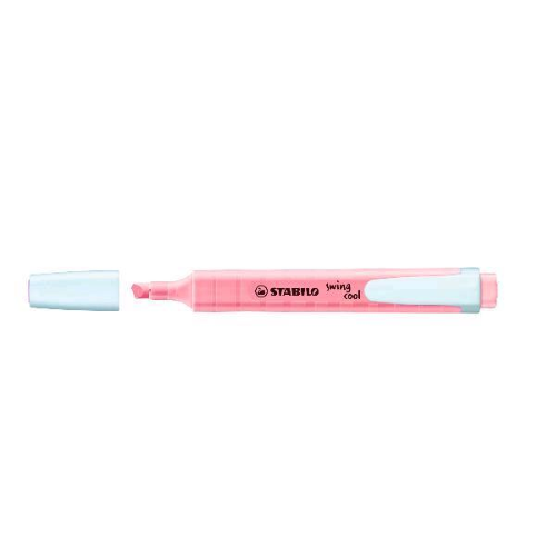 STABILO SWING COOL PASTEL EVIDENZIATORE PUNTA A SCALPELLO 1/4 mm FIOR DI CILIEGIO CONF 10 Pz.